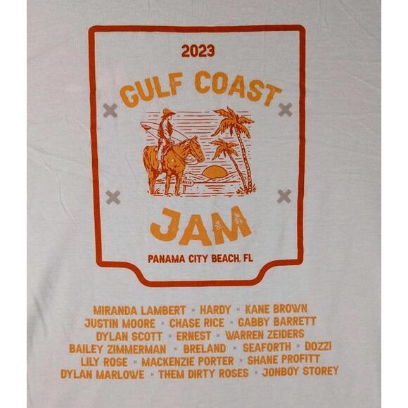 District Threads Other - Gulf Coast Jam Mens 3XL Cream 2023 Concert Tour Country Music T Shirt Hardy New